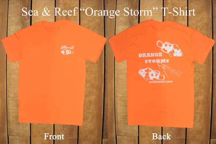 Sea & Reef Merch S&R Orange Storm Clownfish design T Shirt