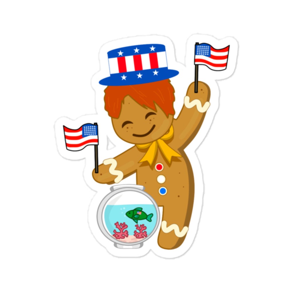 Gingerbread Corals 4th Of July Sticker